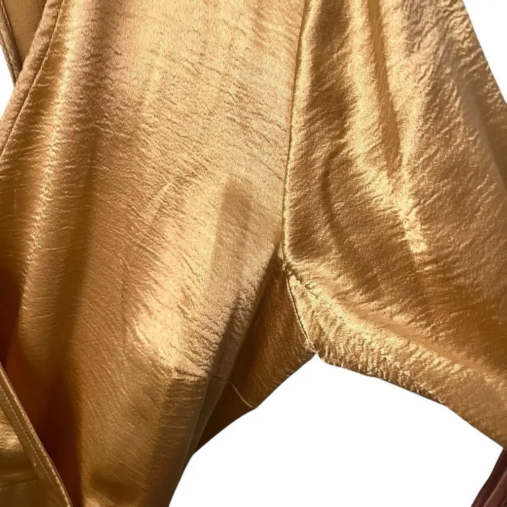 NEW Alexa B Nites Elegant Golden Yellow Wrap Dress in Size 14 - Picture 8 of 13